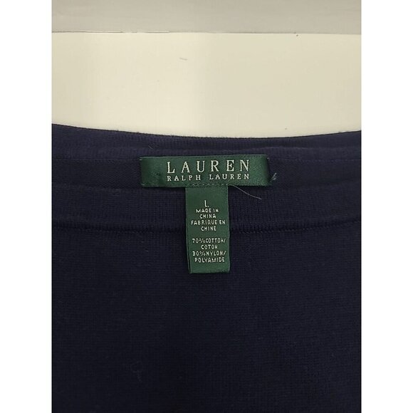 Lauren Ralph Lauren Stripped Sweater Women's Size Large Blue - Picture 3 of 4